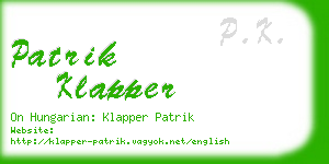 patrik klapper business card